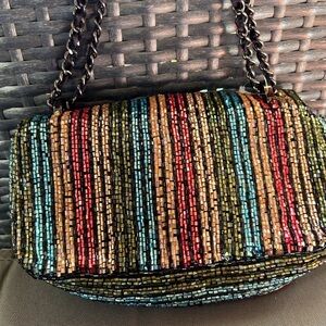Zara beaded sequin shoulder bag crossbody clutch